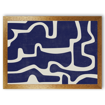 Blue and Cream Textured Abstract by Print Punk Studio