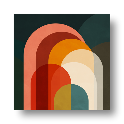 Bold Mid Century Square Art by Print Punk Studio