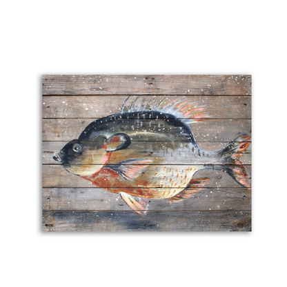Catch Of The Day On Wood by STUDIO PAINT-ING
