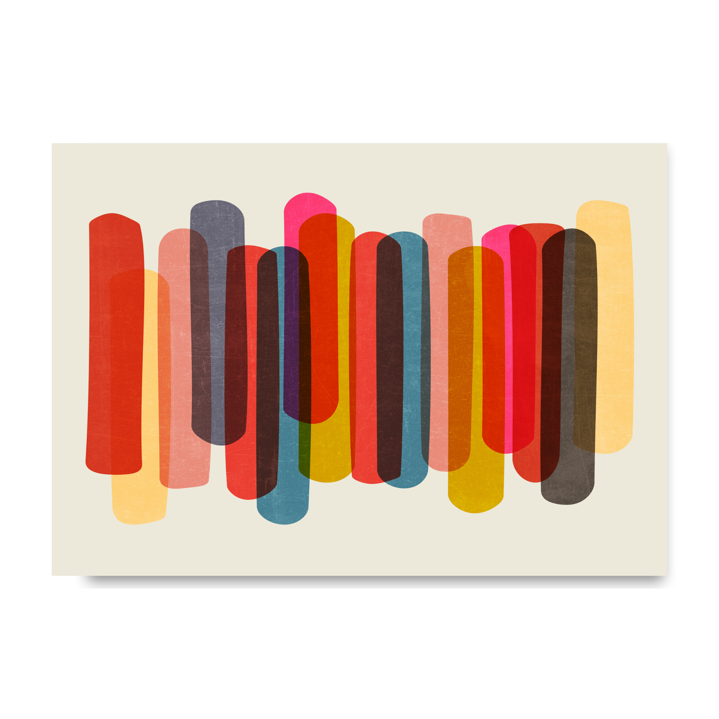 Large Modern Abstract Colourful Shapes  Print  by Print Punk Studio