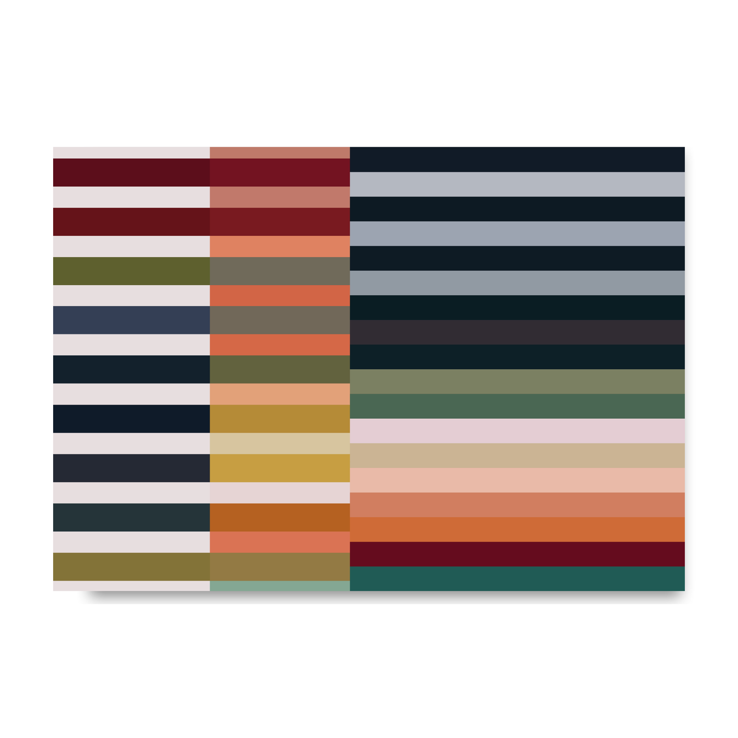 Colourful Earth Tones Stripes Print by Print Punk Studio