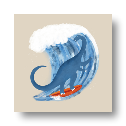 Surfing Brontosaurus by Carrie Cantwell