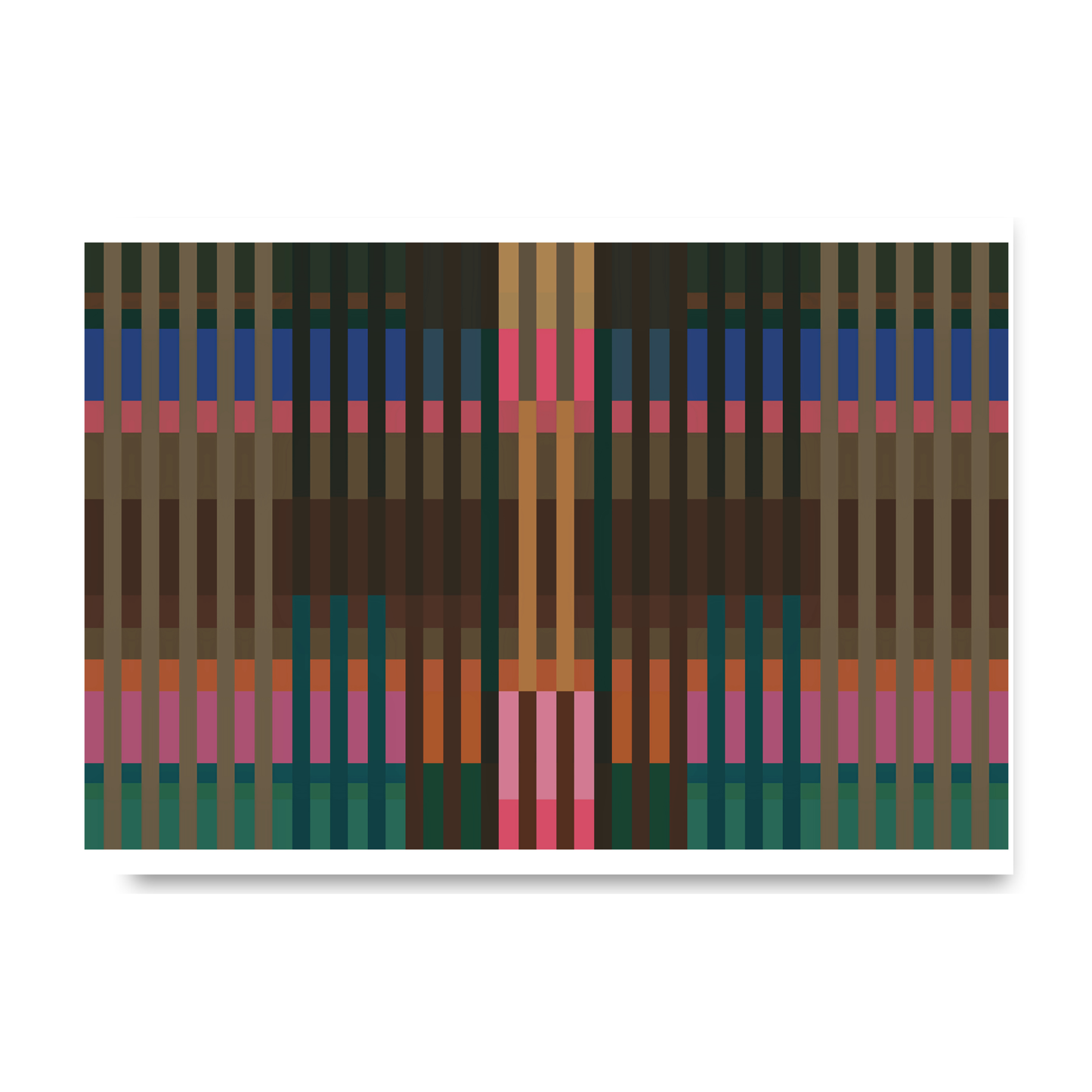 Multicoloured Mirrored Lines Print by Print Punk Studio