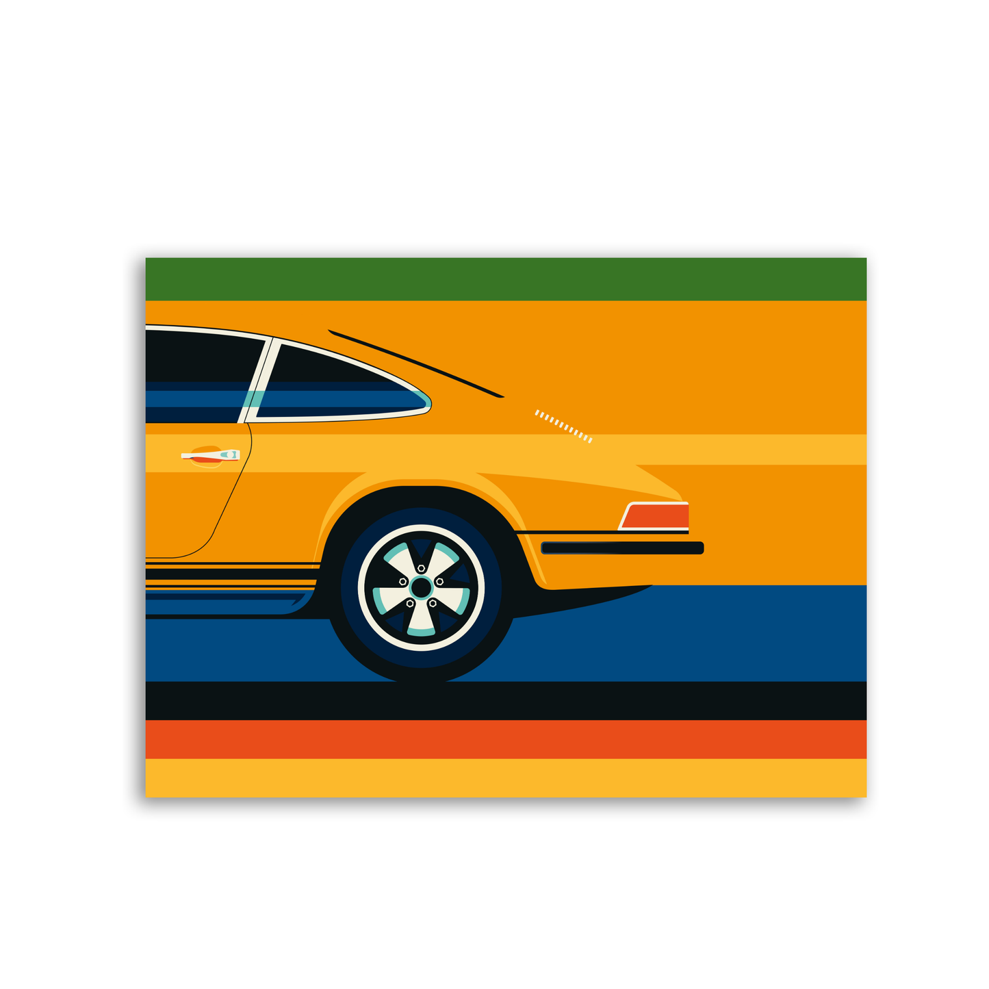 Orange Vintage Sports Car Side Back by Bo Lundberg