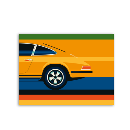 Orange Vintage Sports Car Side Back by Bo Lundberg