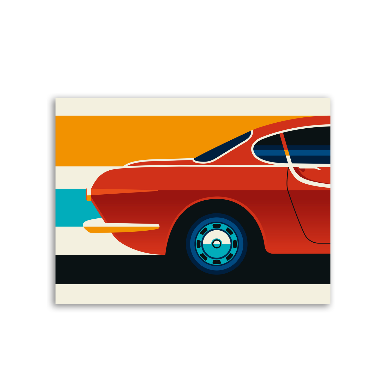 Red and Crème Sports Car Side Back by Bo Lundberg