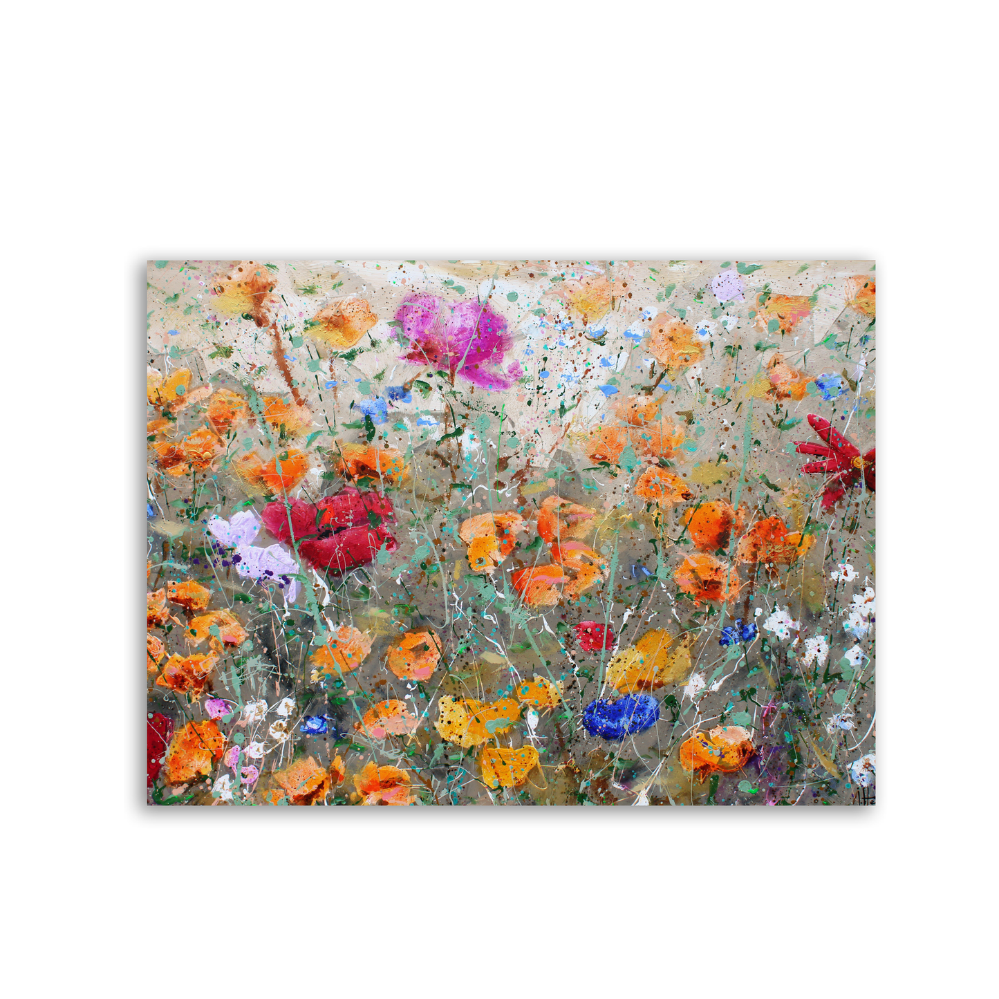 Wild Flower Field Morning by STUDIO PAINT-ING
