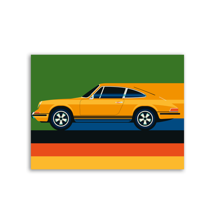 Orange Vintage Sports Car side by Bo Lundberg