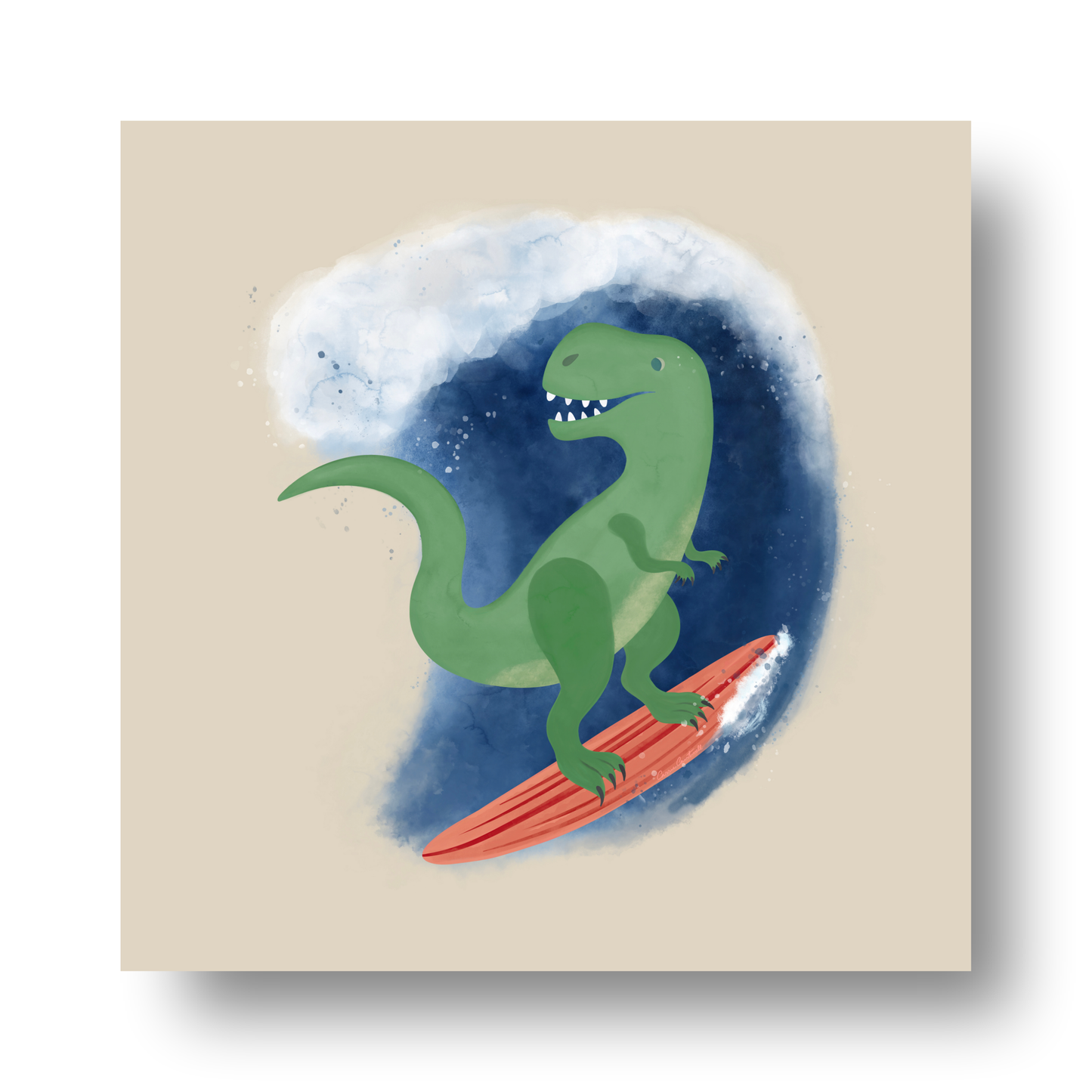 Surfing T Rex by Carrie Cantwell