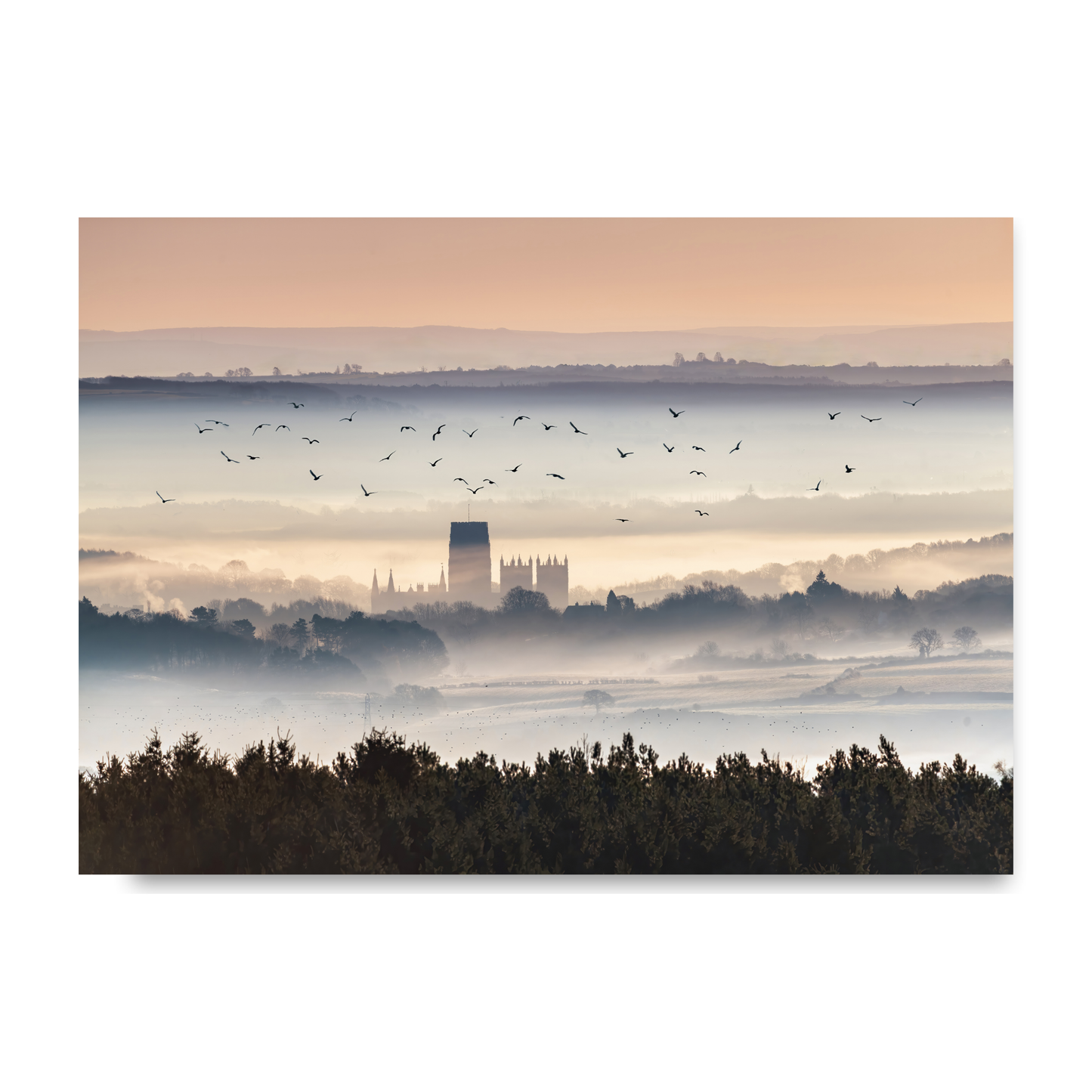 An Ethereal Misty Scene Looking Towards Durham Cathedral  by Steven Robinson