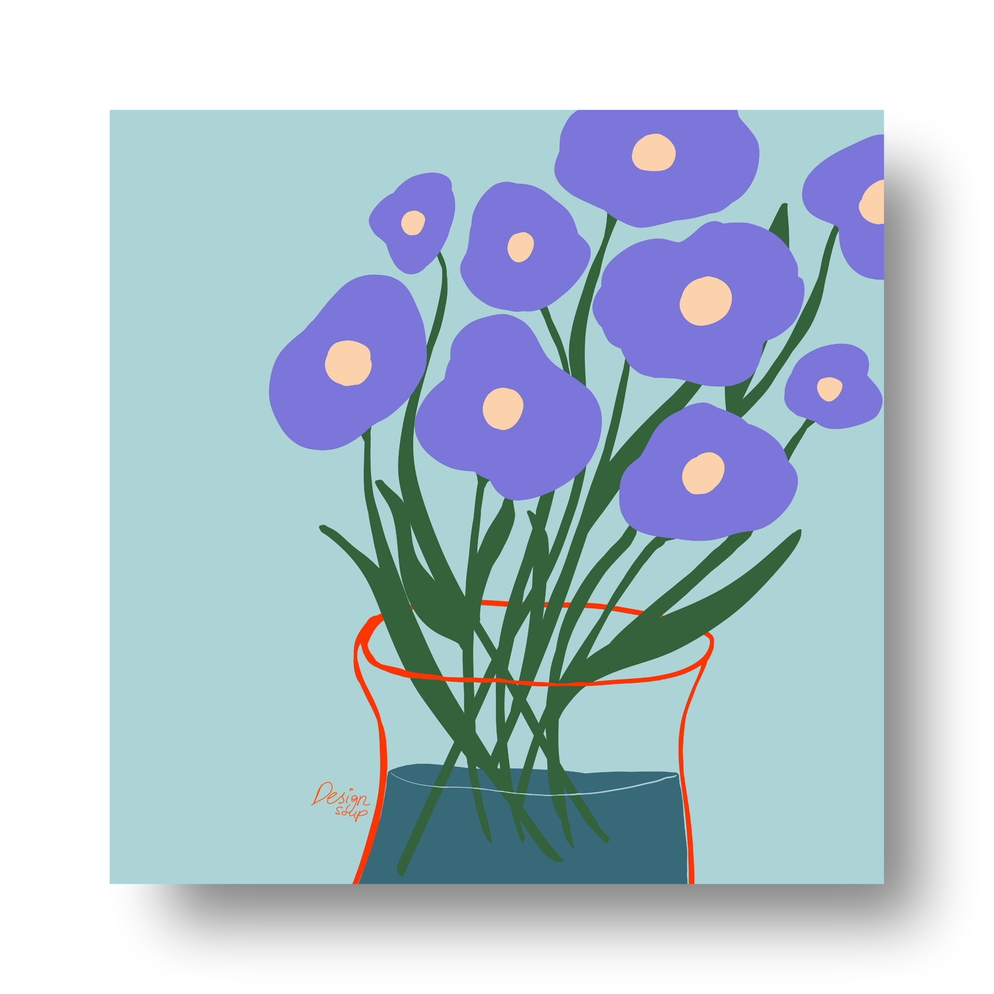Purple Flowers by Alix Campbell Art