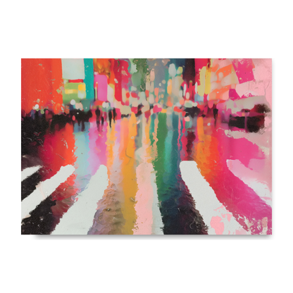 Neon Rain Crosswalk by Chromatic Storm Studio