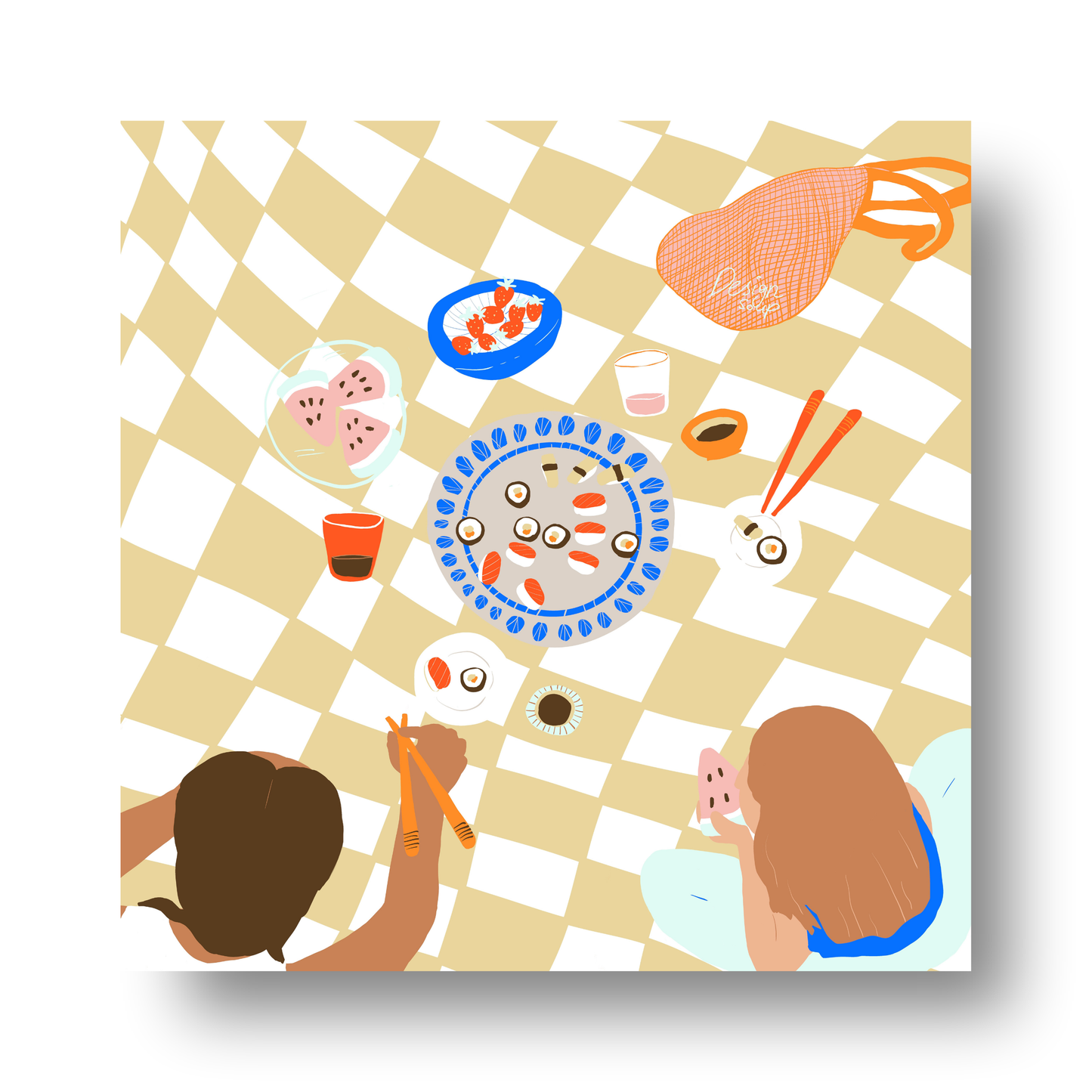 Sushi Picnic by Alix Campbell Art