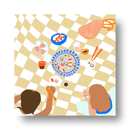 Sushi Picnic by Alix Campbell Art