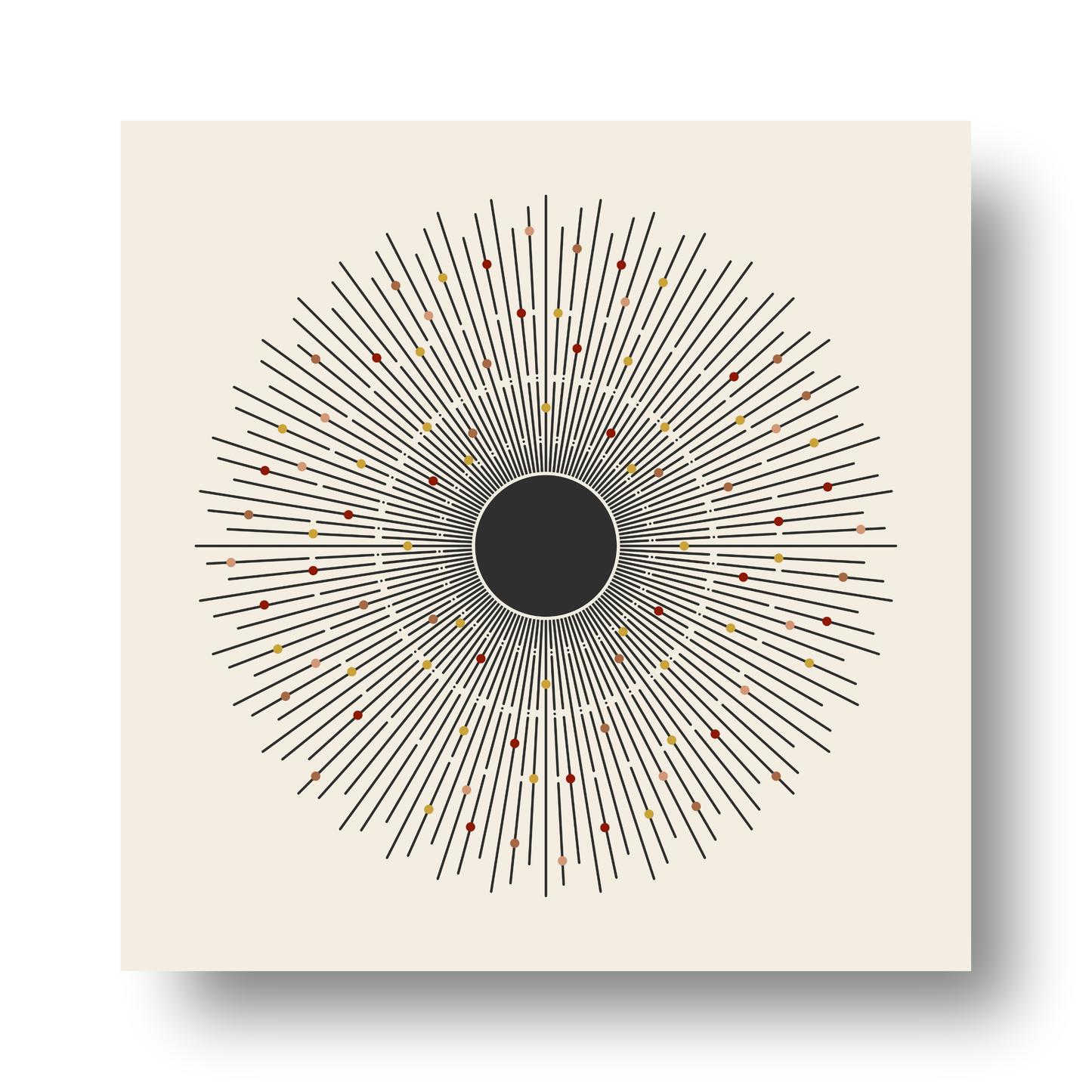 Sun With Colors Square by Print Punk Studio