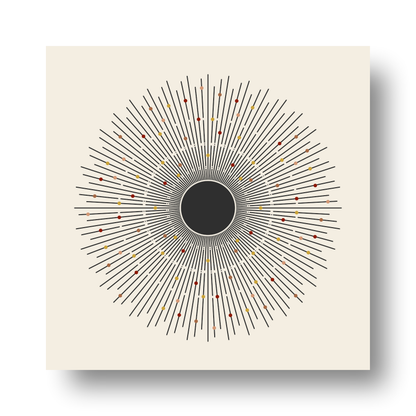 Sun With Colors Square by Print Punk Studio