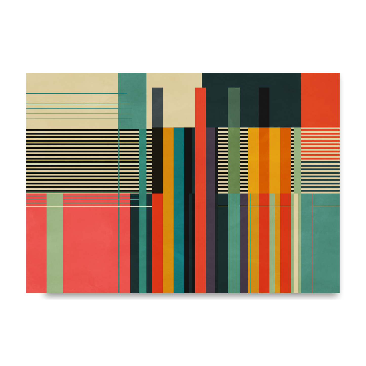 Colourful Stripes and Lines Print by Print Punk Studio