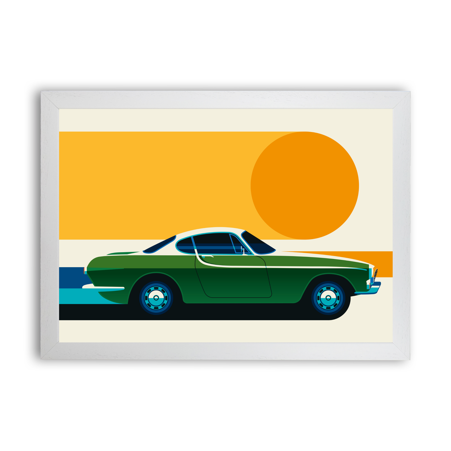 Green Vintage Sports Car Side by Bo Lundberg