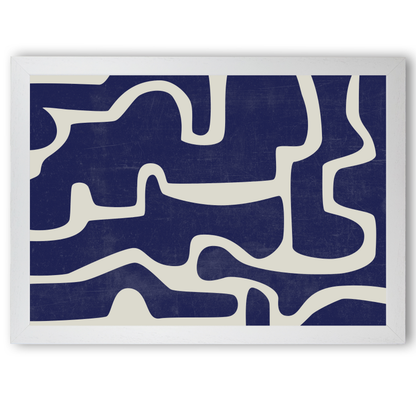 Blue and Cream Textured Abstract by Print Punk Studio