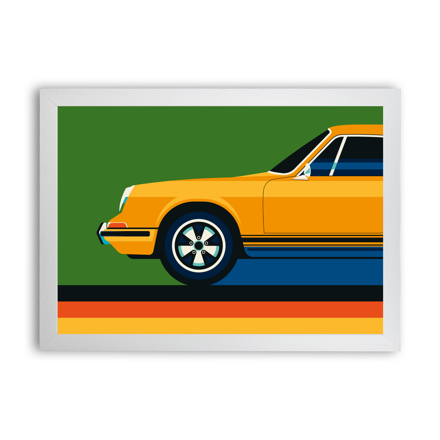 Orange Vintage Sports Car Side Front by Bo Lundberg