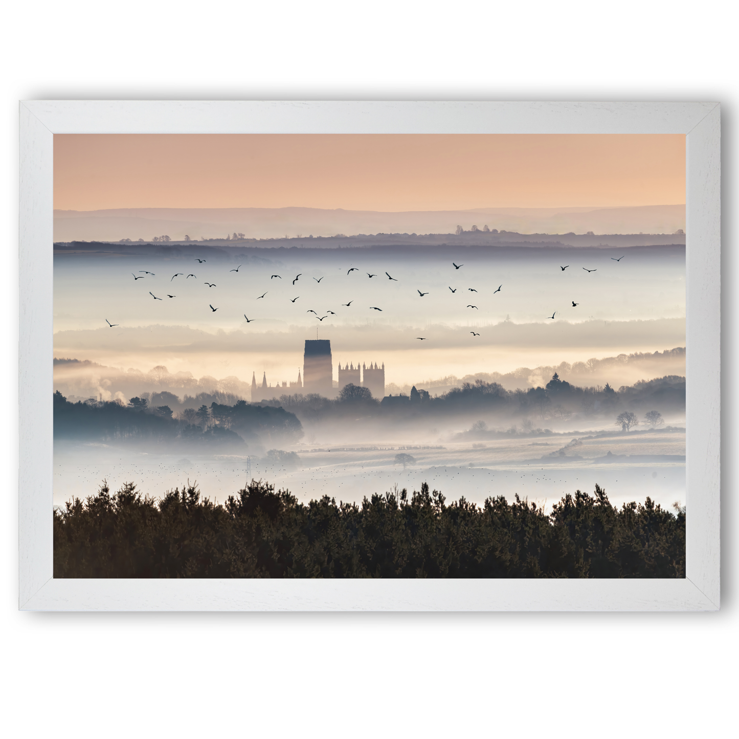 An Ethereal Misty Scene Looking Towards Durham Cathedral  by Steven Robinson