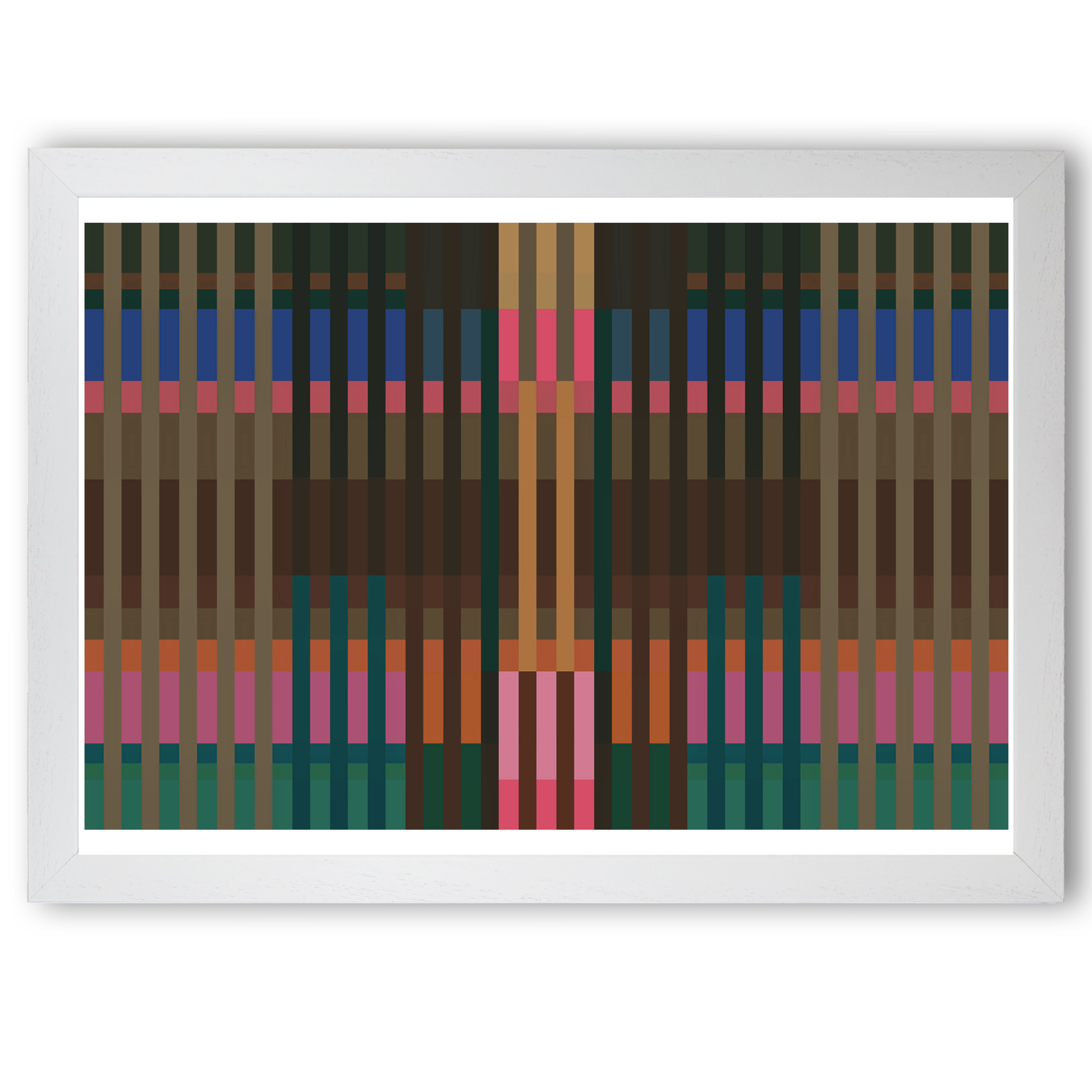 Multicoloured Mirrored Lines Print by Print Punk Studio