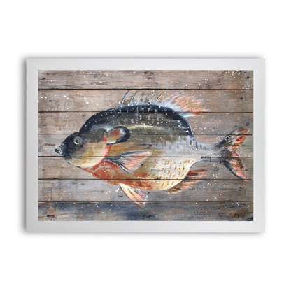 Catch Of The Day On Wood by STUDIO PAINT-ING