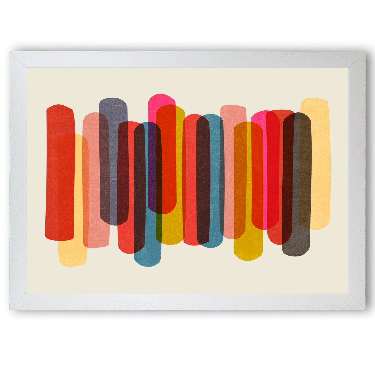 Large Modern Abstract Colourful Shapes  Print  by Print Punk Studio