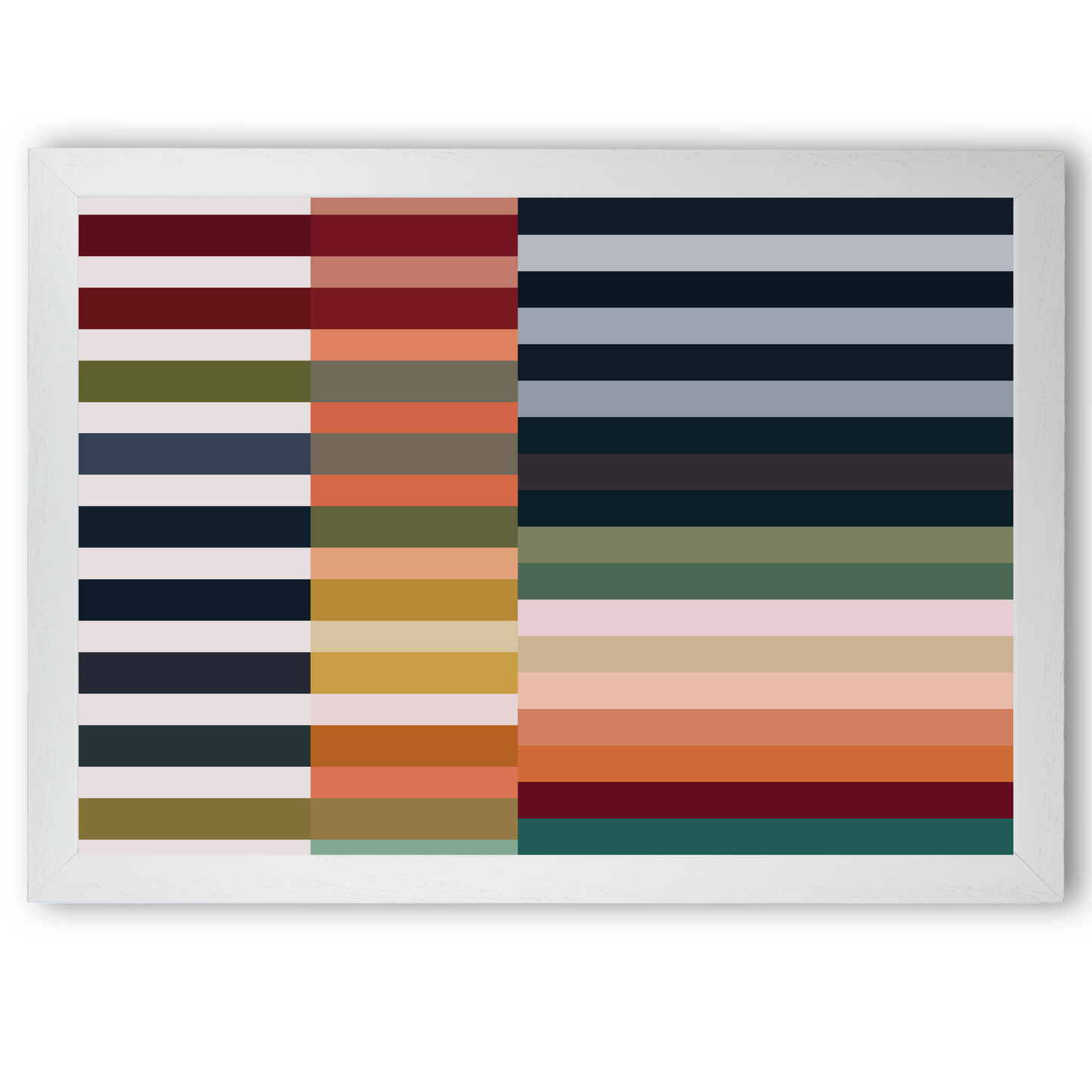 Colourful Earth Tones Stripes Print by Print Punk Studio