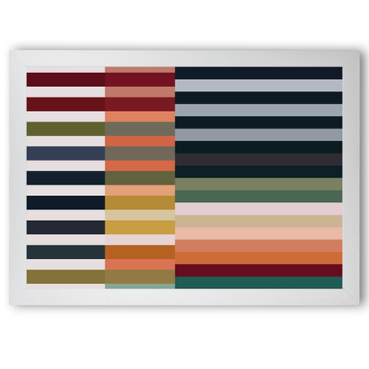 Colourful Earth Tones Stripes Print by Print Punk Studio