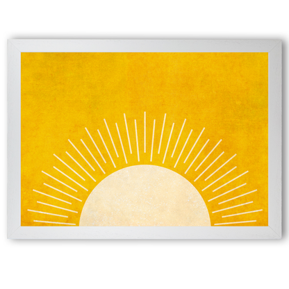 Yellow Booho Landscape Sun Art Print by Print Punk Studio
