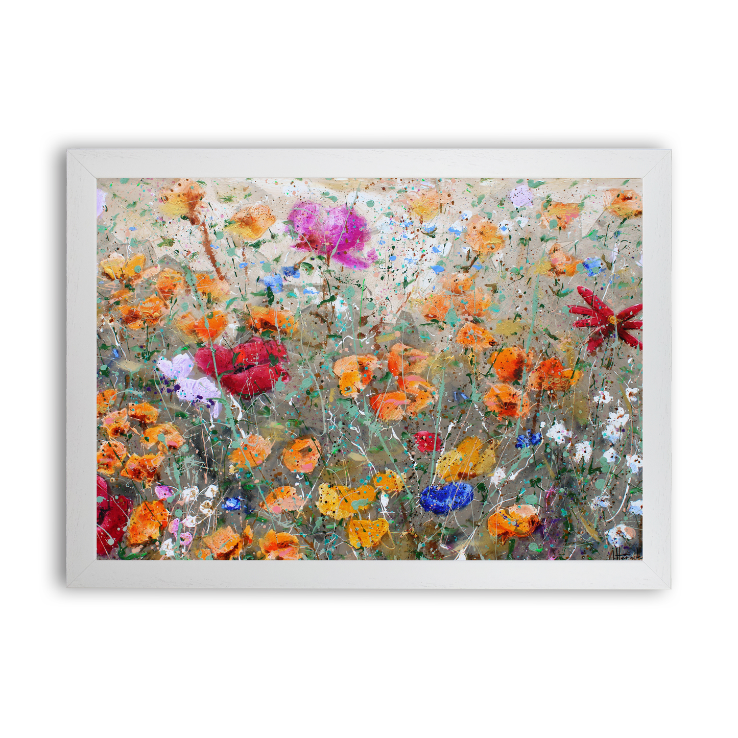 Wild Flower Field Morning by STUDIO PAINT-ING