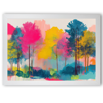 Colourful Trees Fading Into Mist by Chromatic Storm Studio