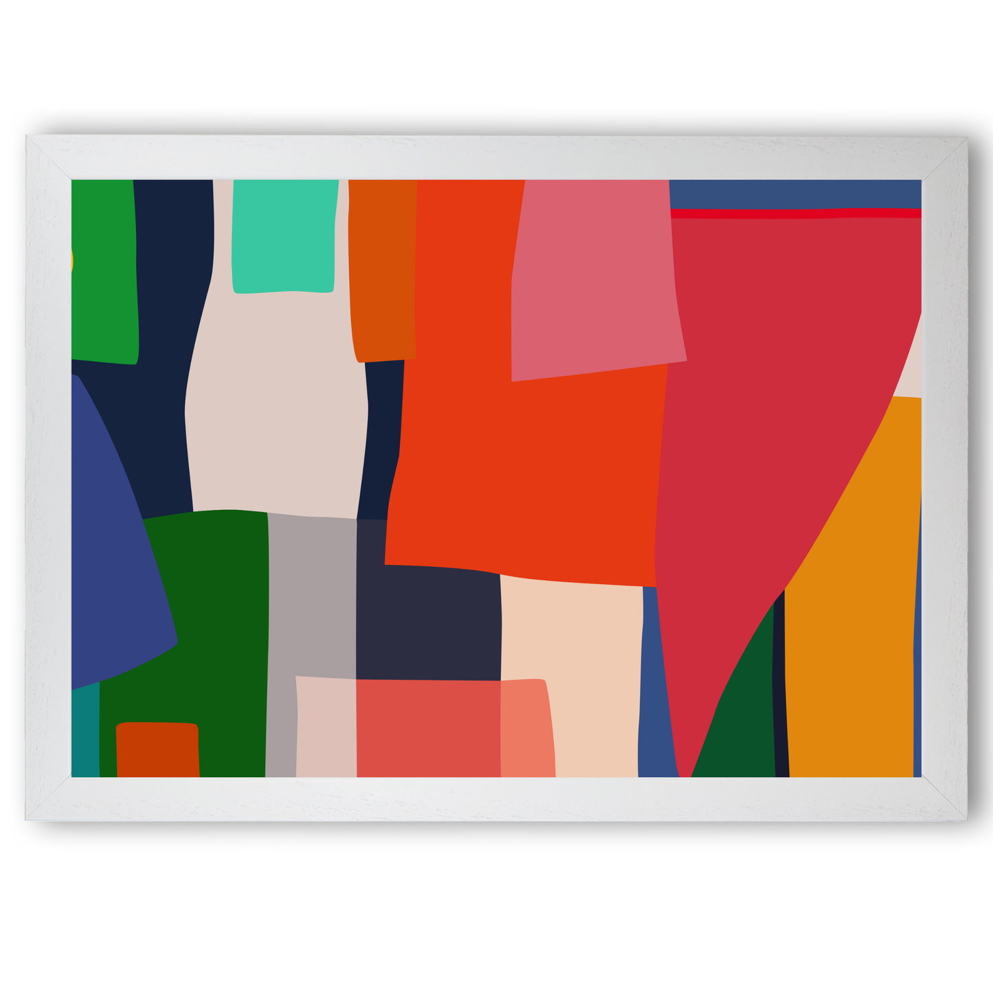 Colourful Patchwork Abstract Paint Print by Print Punk Studio