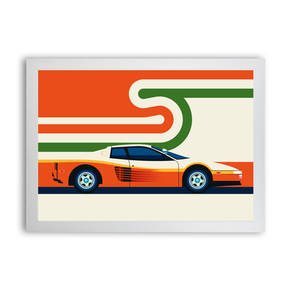 Red and Crème Sports Car Side by Bo Lundberg
