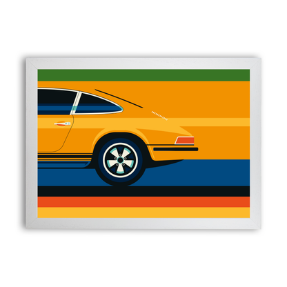 Orange Vintage Sports Car Side Back by Bo Lundberg