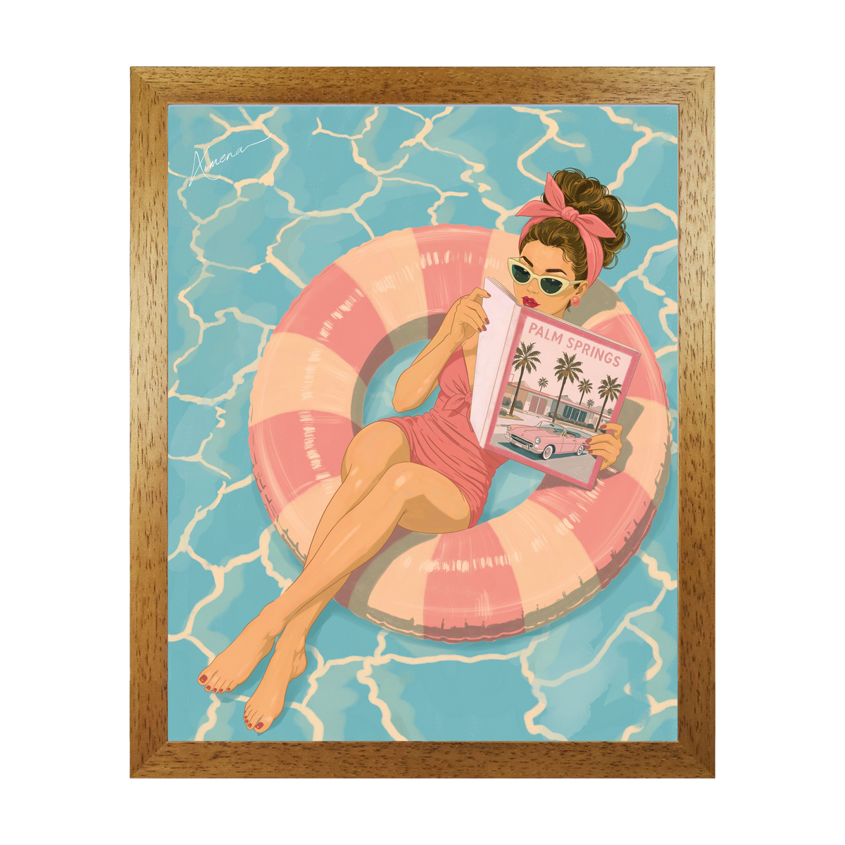 Retro Summer poolside by Ximena Ballantyne