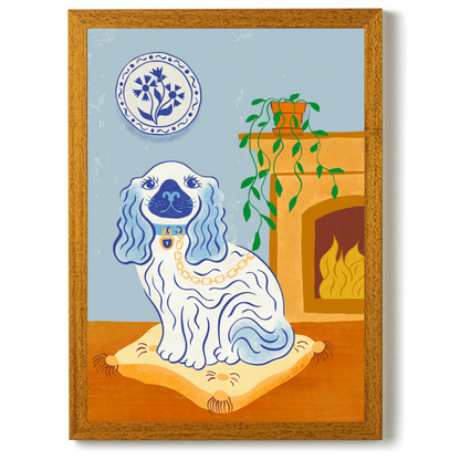 Blue Staffordshire Dog by Carrie Cantwell