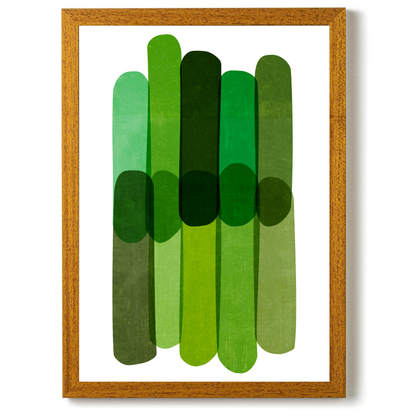 Green Abstract Wall Art Prints by Print Punk Studio