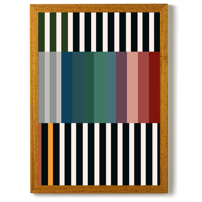 Set of 2 Colourful Abstract Stripes A by Print Punk Studio