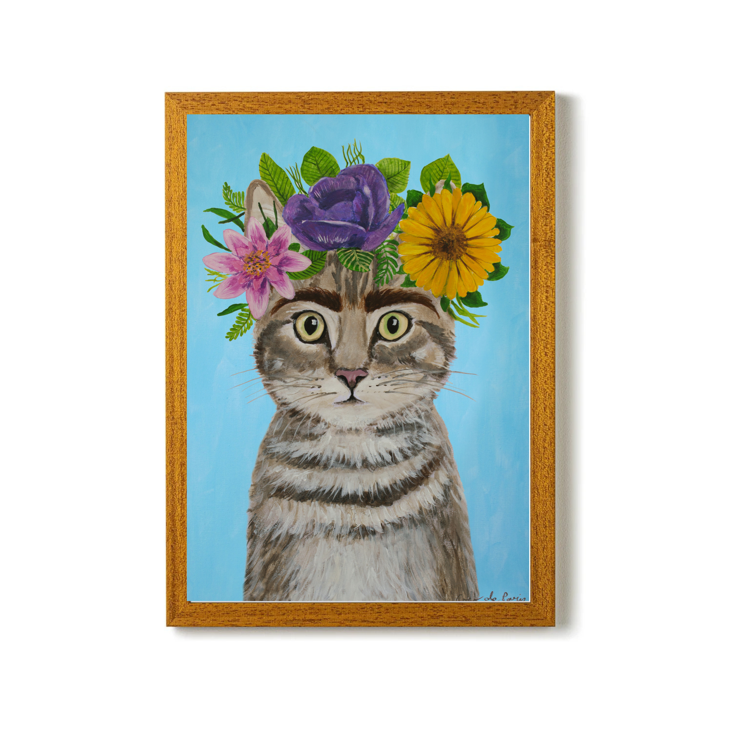 Frida Kahlo Cat Blue by Coco Deparis