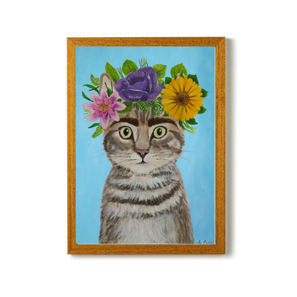 Frida Kahlo Cat Blue by Coco Deparis