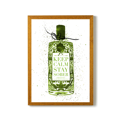 Keep Calm Stay Sober (Green) by Mercedes Lopez