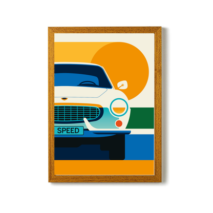 White Vintage Sports Car by Bo Lundberg