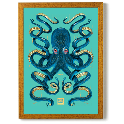 Octopus Blue by Mark Harrison Prints