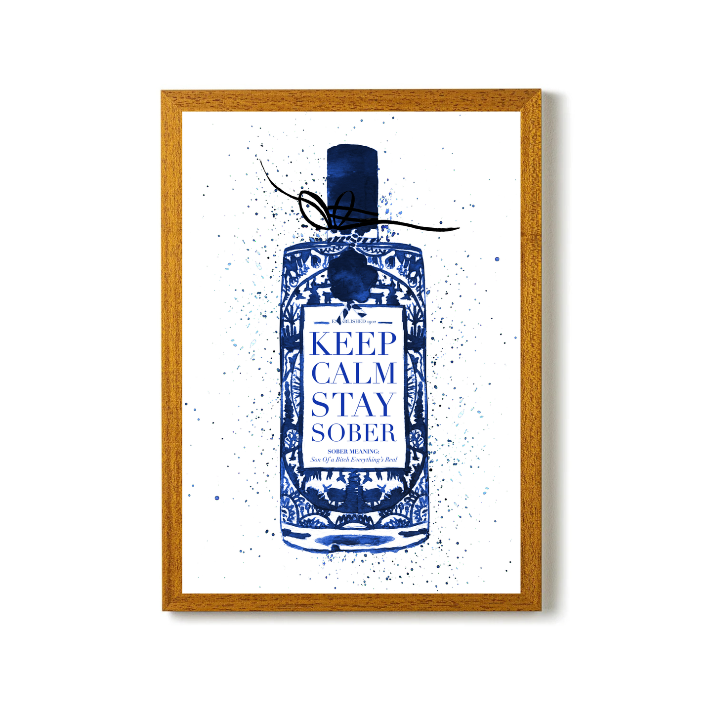 Keep Calm Stay Sober (Blue) by Mercedes Lopez
