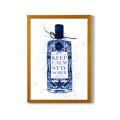 Keep Calm Stay Sober (Blue) by Mercedes Lopez