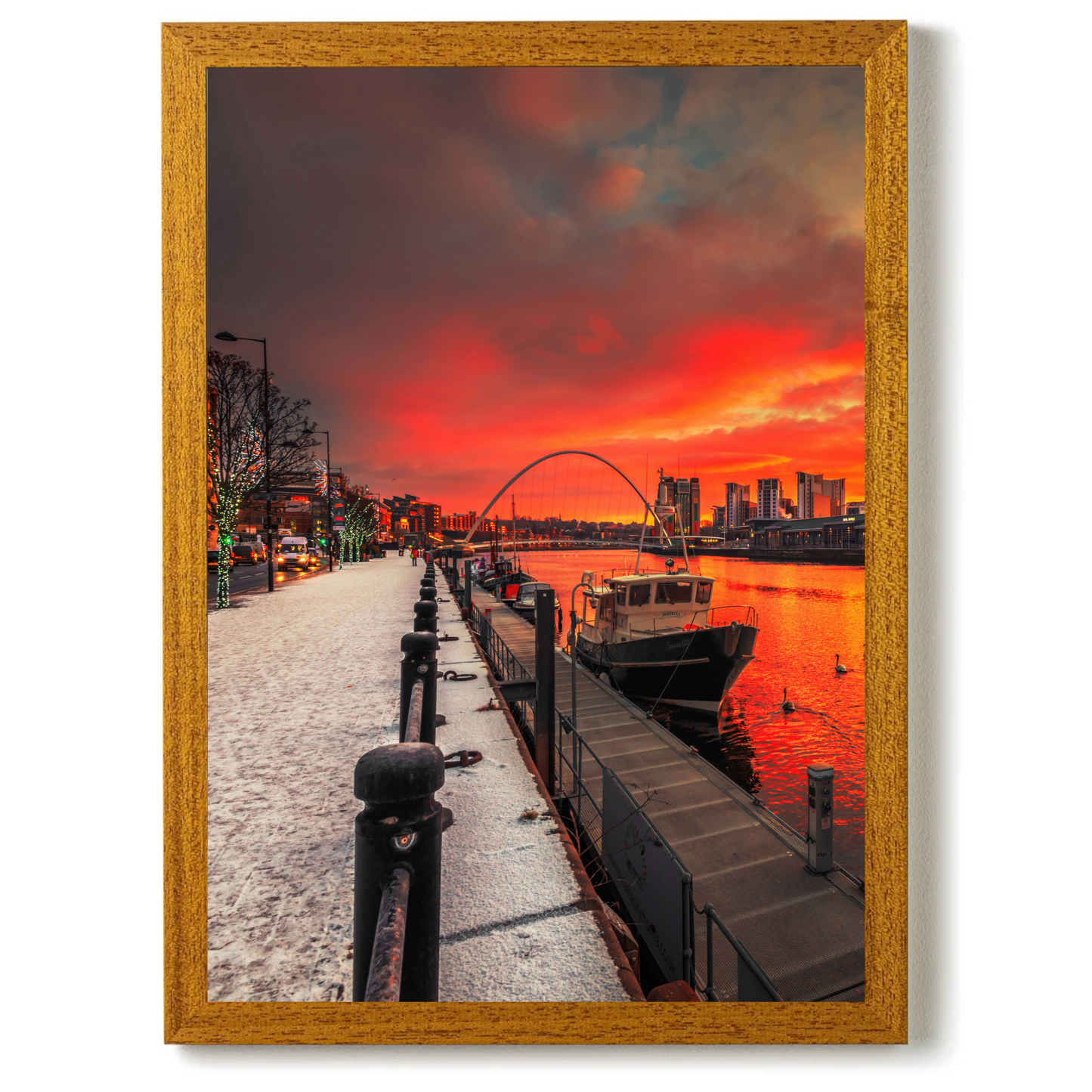 A Snowy Sunrise on Newcastle Quayside  by Steven Robinson