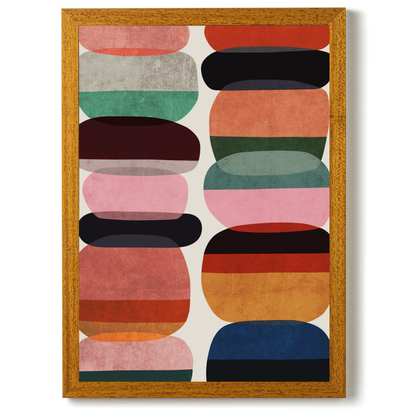 Set of 2 Textured Mid Century Colours A by Print Punk Studio