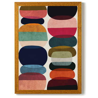 Set of 2 Textured Mid Century Colours B by Print Punk Studio